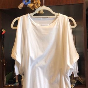 White Zara Cropped shoulder